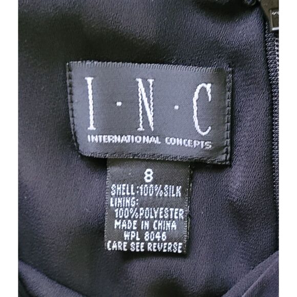 Black Sleeveless Ruffle Strap Polka Dot Top by INC – Size 8 - Picture 4 of 4